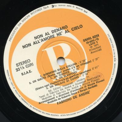 1a Edizione Ricordi SMRL 6231 - label arancione