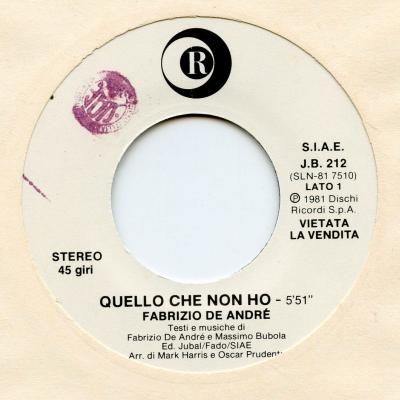 Quello che non ho - juke box1